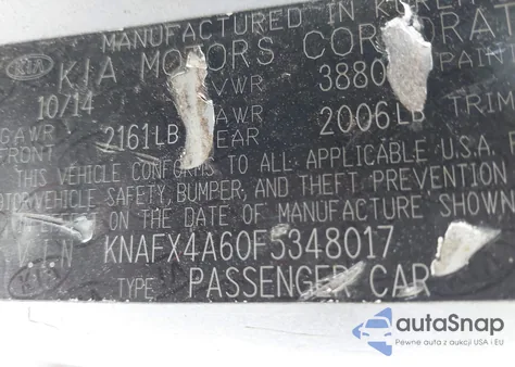 2015 Kia Forte Lx from USA, damaged, VIN KNAFX4A60F5348017